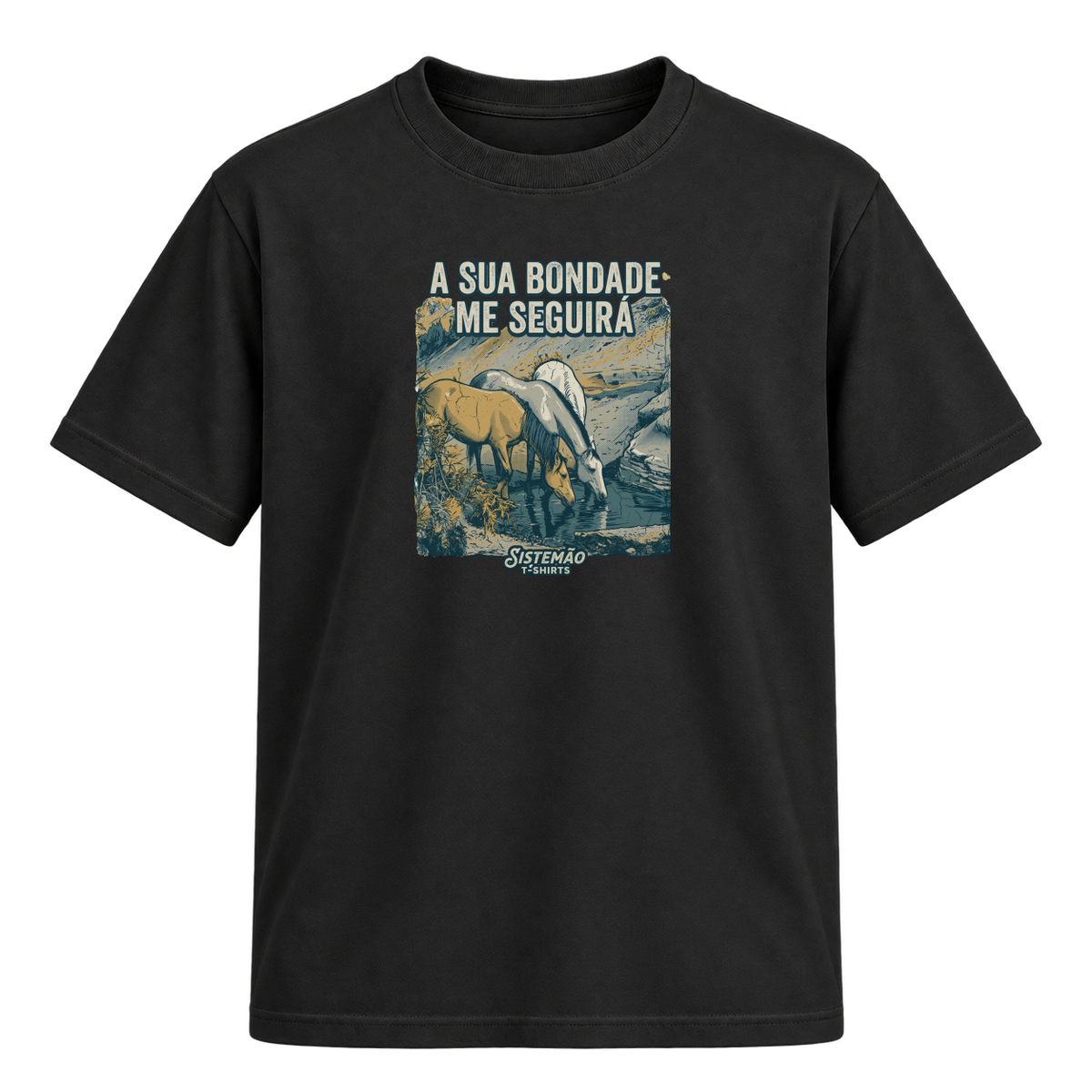 "Estampa/SUA BONDADE" Camiseta Regular Suedine