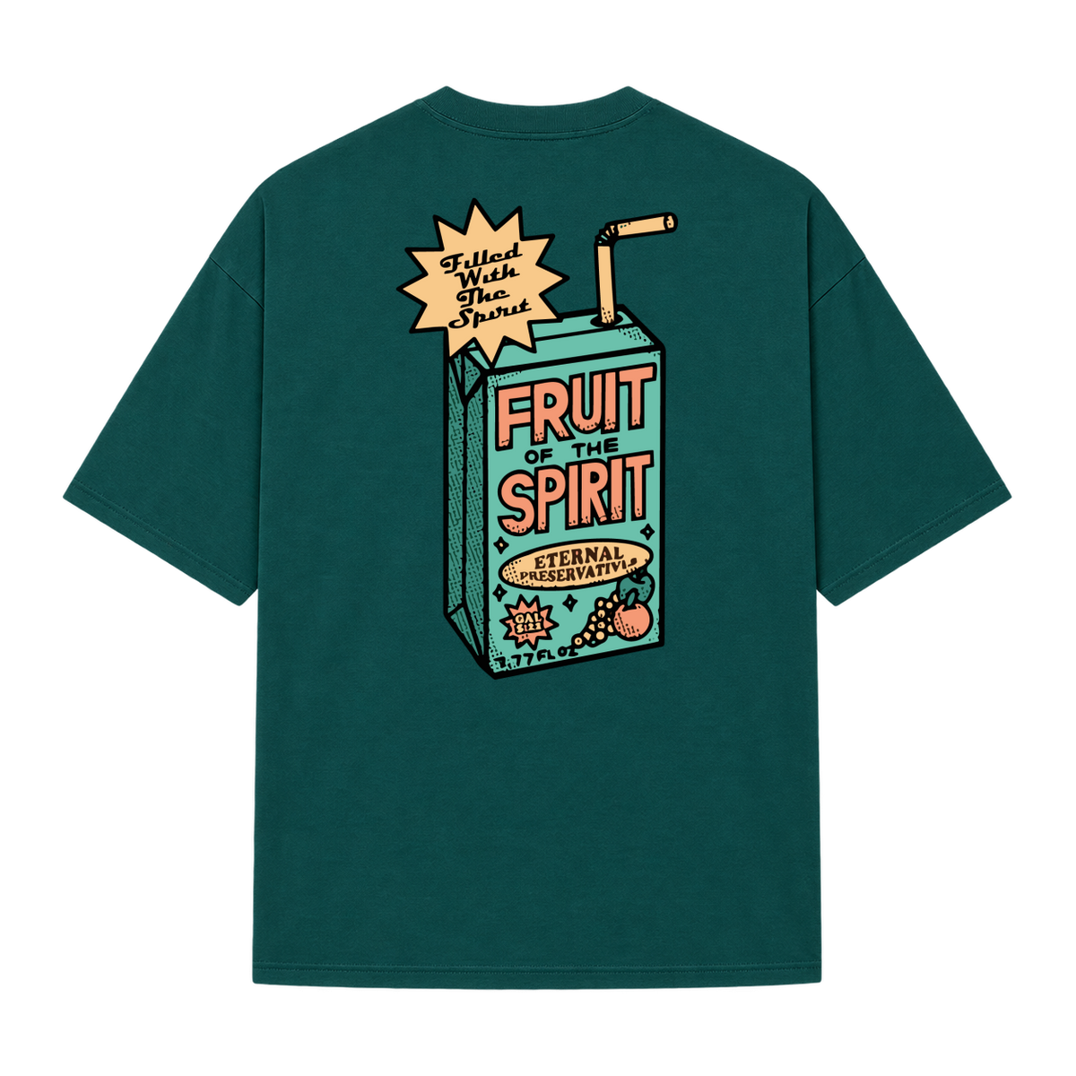 "Camiseta Oversized Suedine "Fruit of Spirit"" Camiseta Oversized Suedine 220g