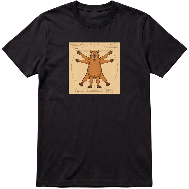 "Capivara Vitruviana DTG" Camiseta Premium Unissex