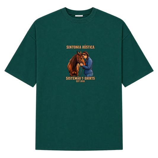 "Estampa/SINTONIA RÚSTICA" Camiseta Oversized Suedine 220g