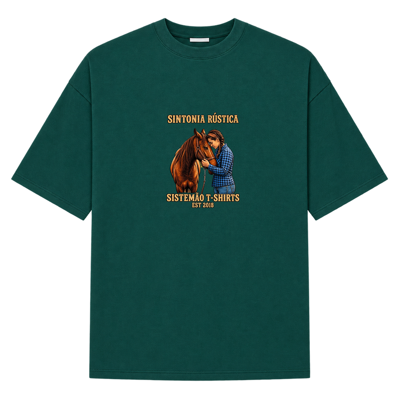 "Estampa/SINTONIA RÚSTICA" Camiseta Oversized Suedine 220g
