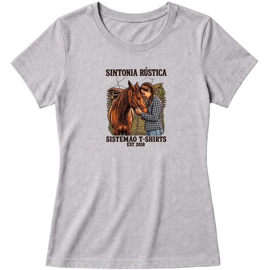 "Estampa/SINTONIA RÚSTICA" Blusa Baby Look