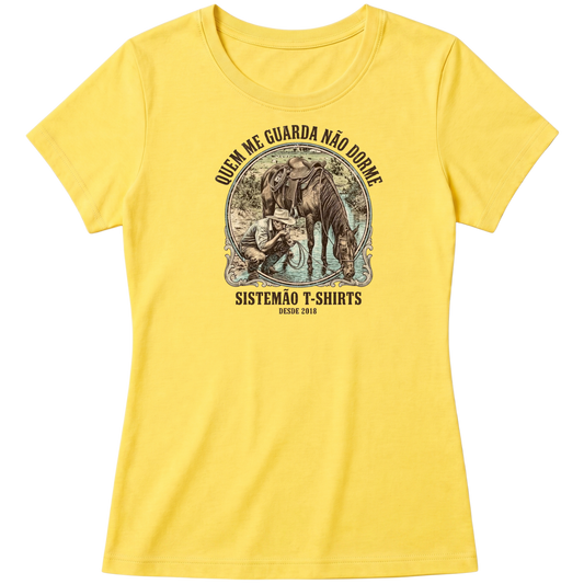 "Estampa/QUEM ME GUARDA" Blusa Baby Look