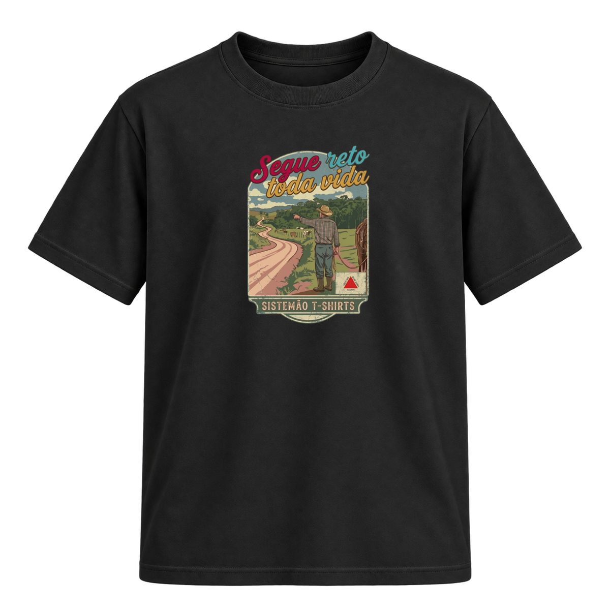 "Estampa/SEGUE RETO" Camiseta Regular Suedine