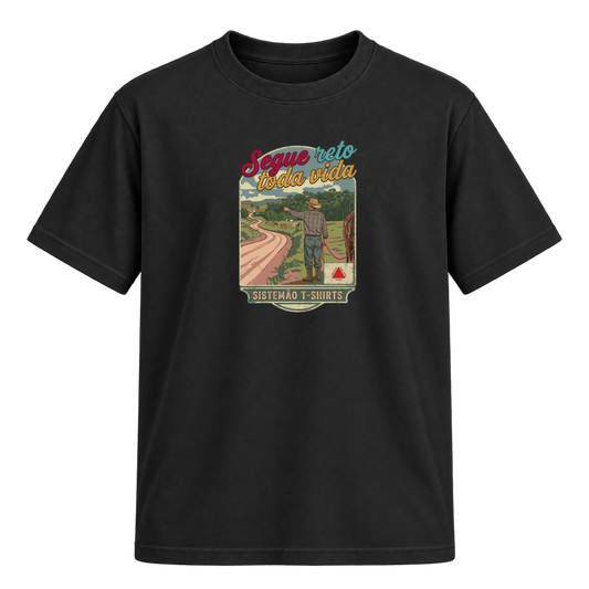 "Estampa/SEGUE RETO" Camiseta Regular Suedine