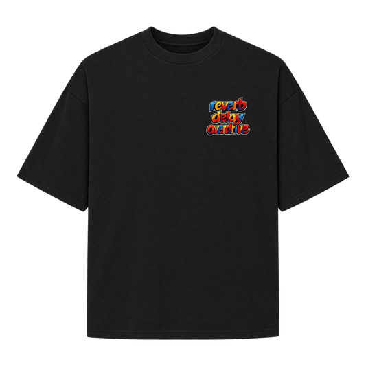 "DELAY, REVERB E OVERDRIVE" Camiseta Oversized Suedine 220g