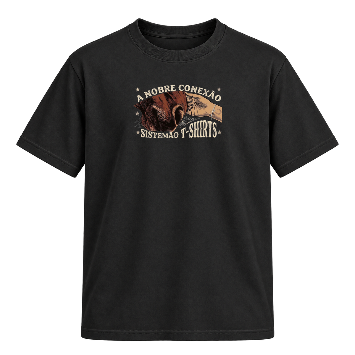 "Estampa/NOBRE CONEXÃO" Camiseta Regular Suedine