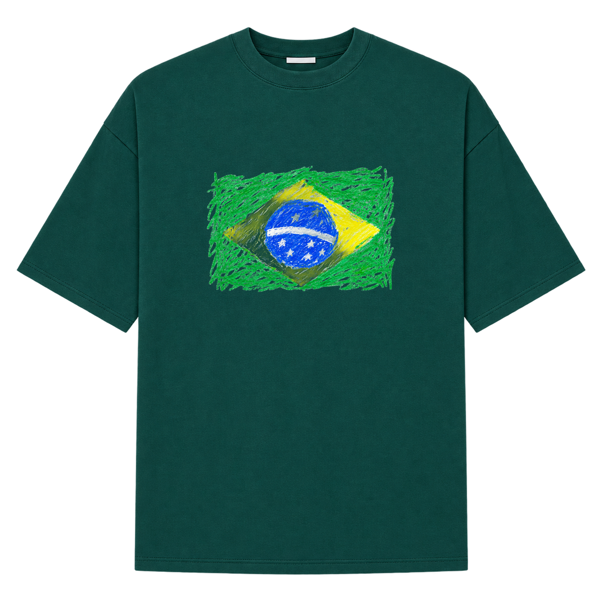 "Brazil" Camiseta Oversized Suedine 220g