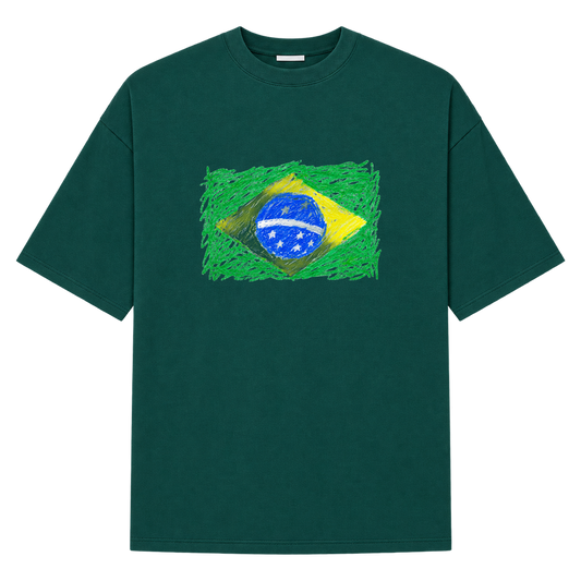 "Brazil" Camiseta Oversized Suedine 220g