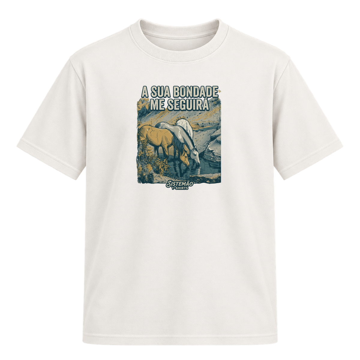 "Estampa/SUA BONDADE" Camiseta Regular Suedine