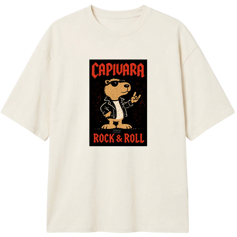 "Capivara Rock & Roll DTF" Camiseta Oversized Classic