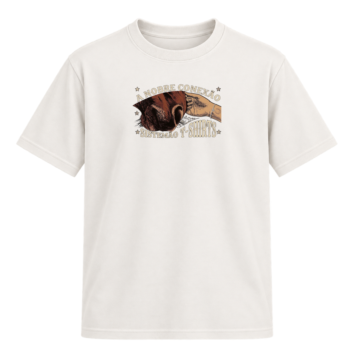 "Estampa/NOBRE CONEXÃO" Camiseta Regular Suedine