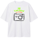 "All you need is a camera - Oversized Branca" Camiseta Oversized Classic