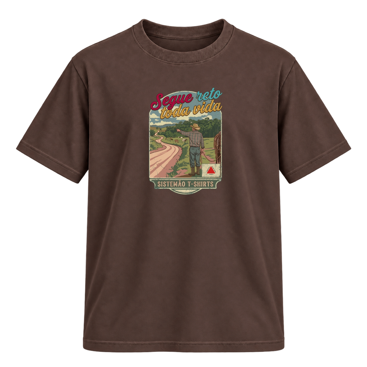 "Estampa/SEGUE RETO" Camiseta Regular Suedine