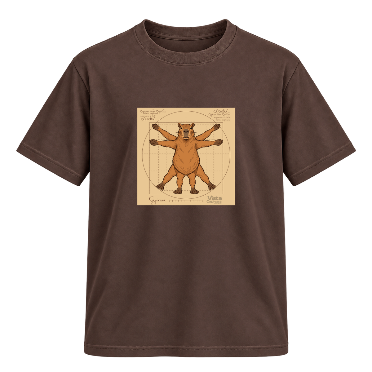"Capivara Vitruviana DTF" Camiseta Regular Suedine