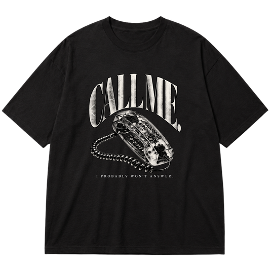 "DROP 001 ▪ CALL ME | BLACK" Oversized Premium 96% algodão 4% Elastano