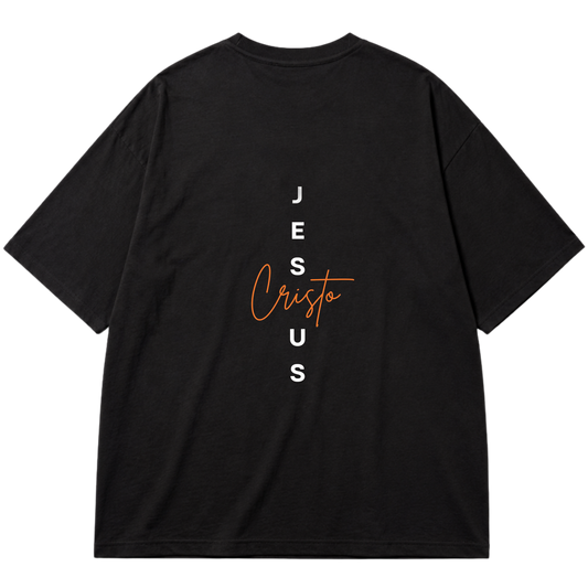 "Camiseta Oversized Cotton Jesus Cristo" Oversized Premium 96% algodão 4% Elastano