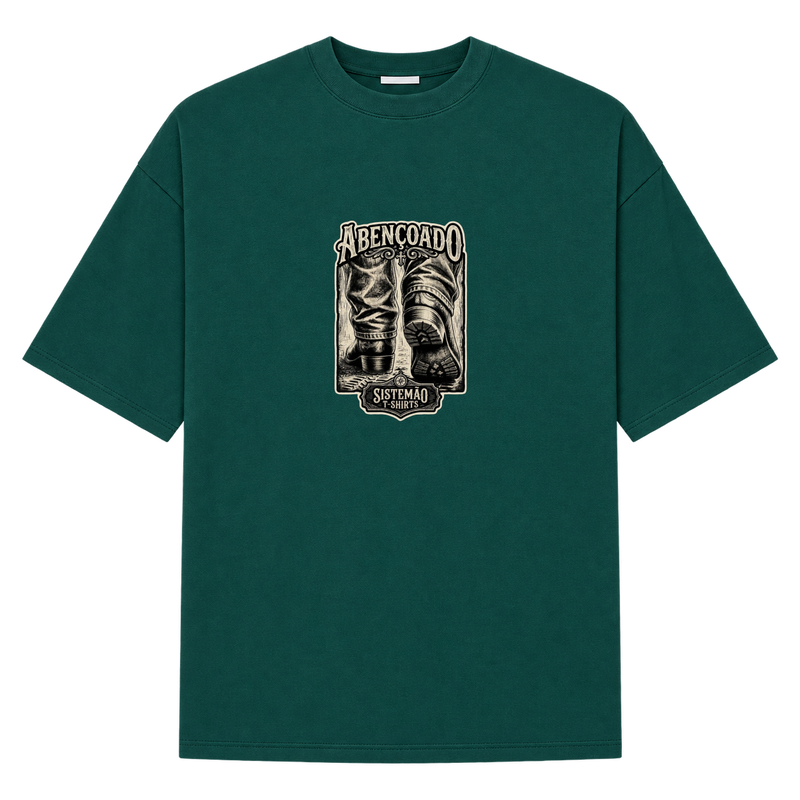 "Estampa/ABENÇOADO" Camiseta Oversized Suedine 220g