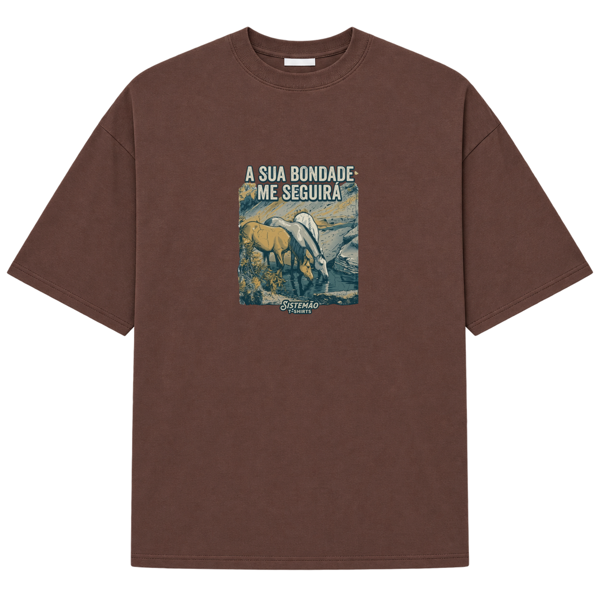 "Estampa/SUA BONDADE" Camiseta Oversized Suedine 220g
