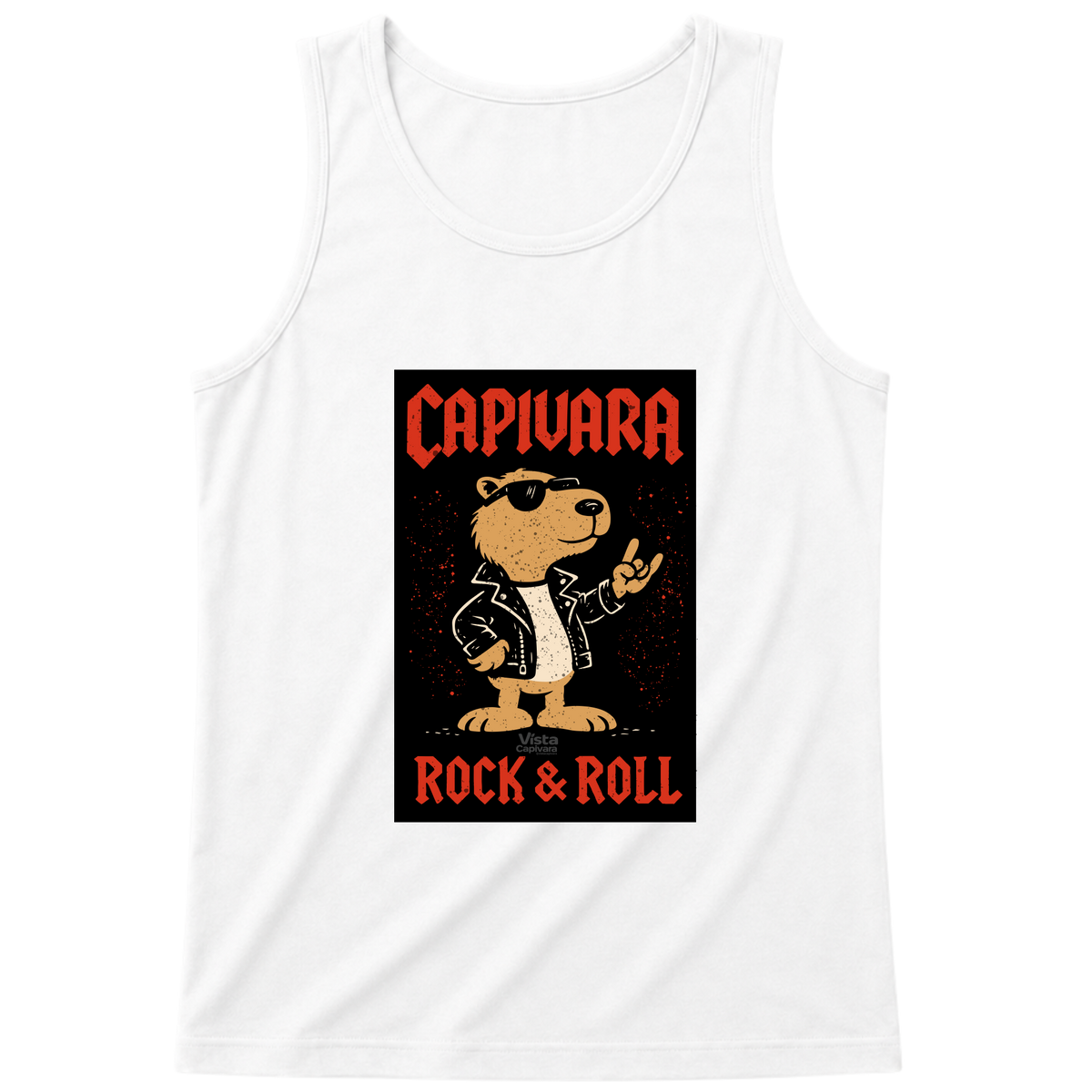 "Capivara Rock & Roll DTF" Regata Básica