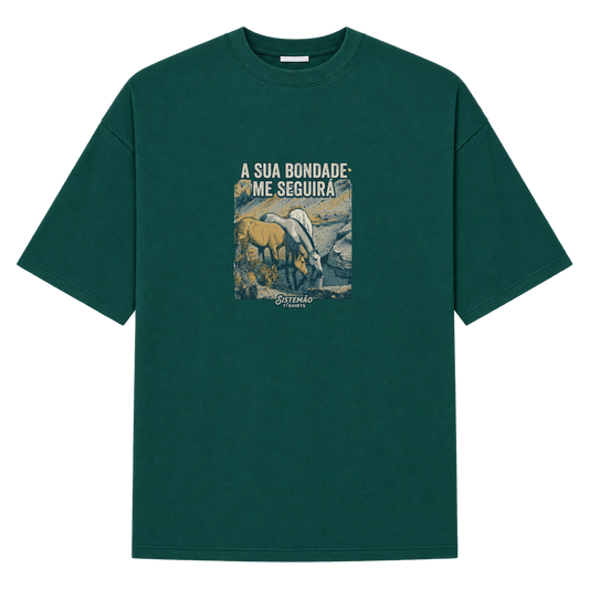 "Estampa/SUA BONDADE" Camiseta Oversized Suedine 220g