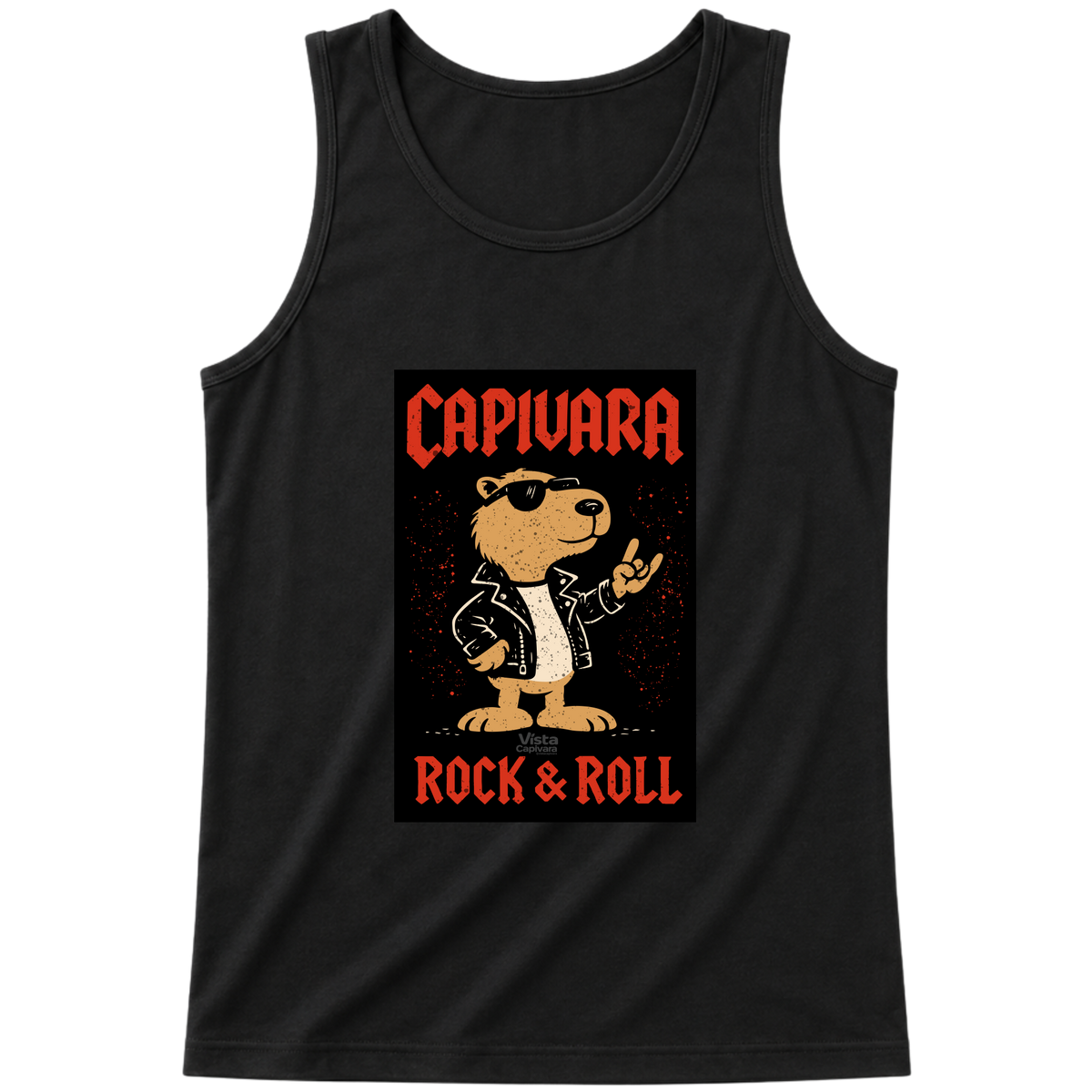 "Capivara Rock & Roll DTF" Regata Básica