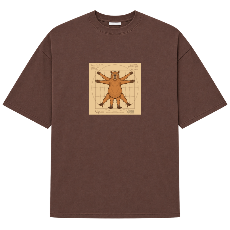 "Capivara Vitruviana DTF" Camiseta Oversized Suedine 220g