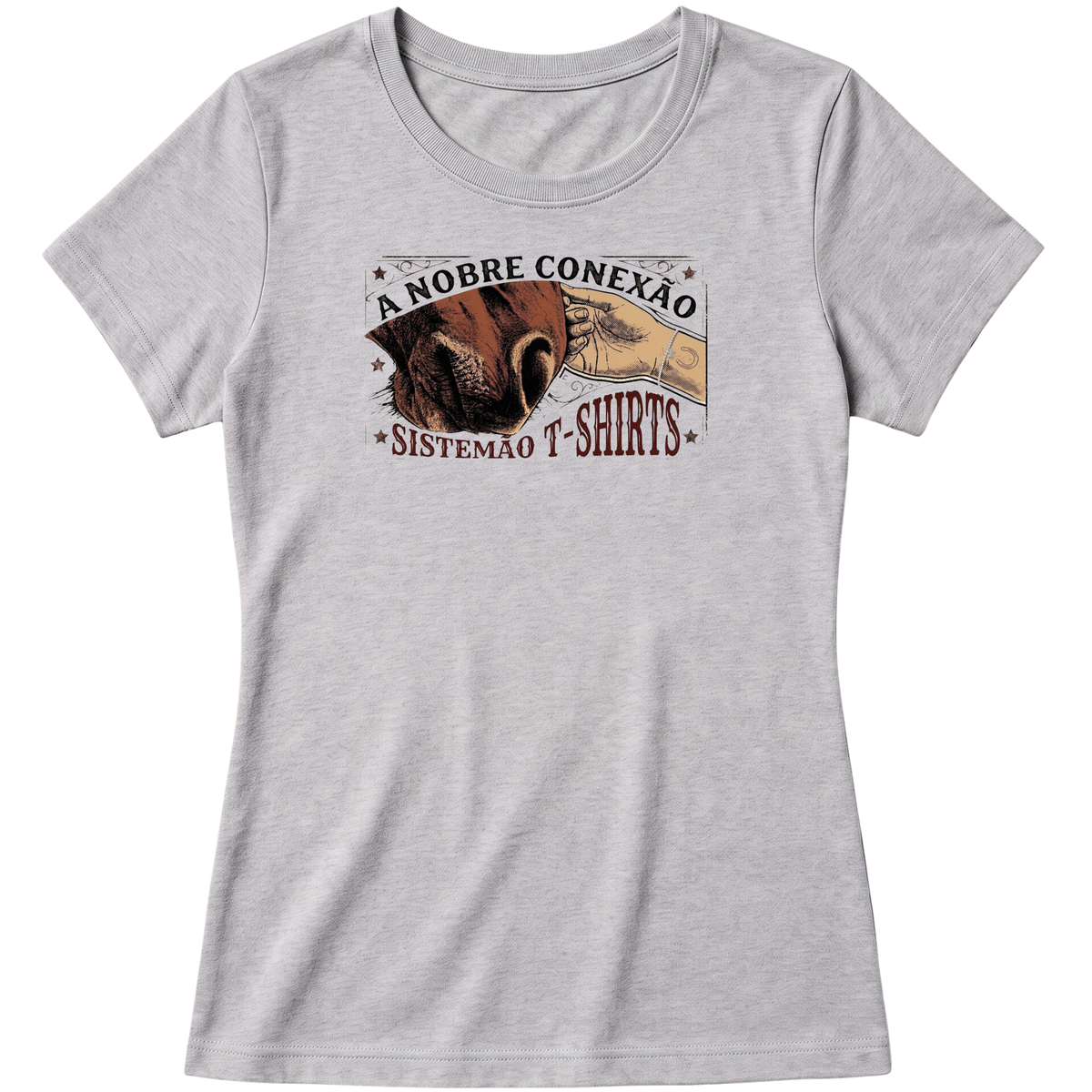 "Estampa/NOBRE CONEXÃO" Blusa Baby Look