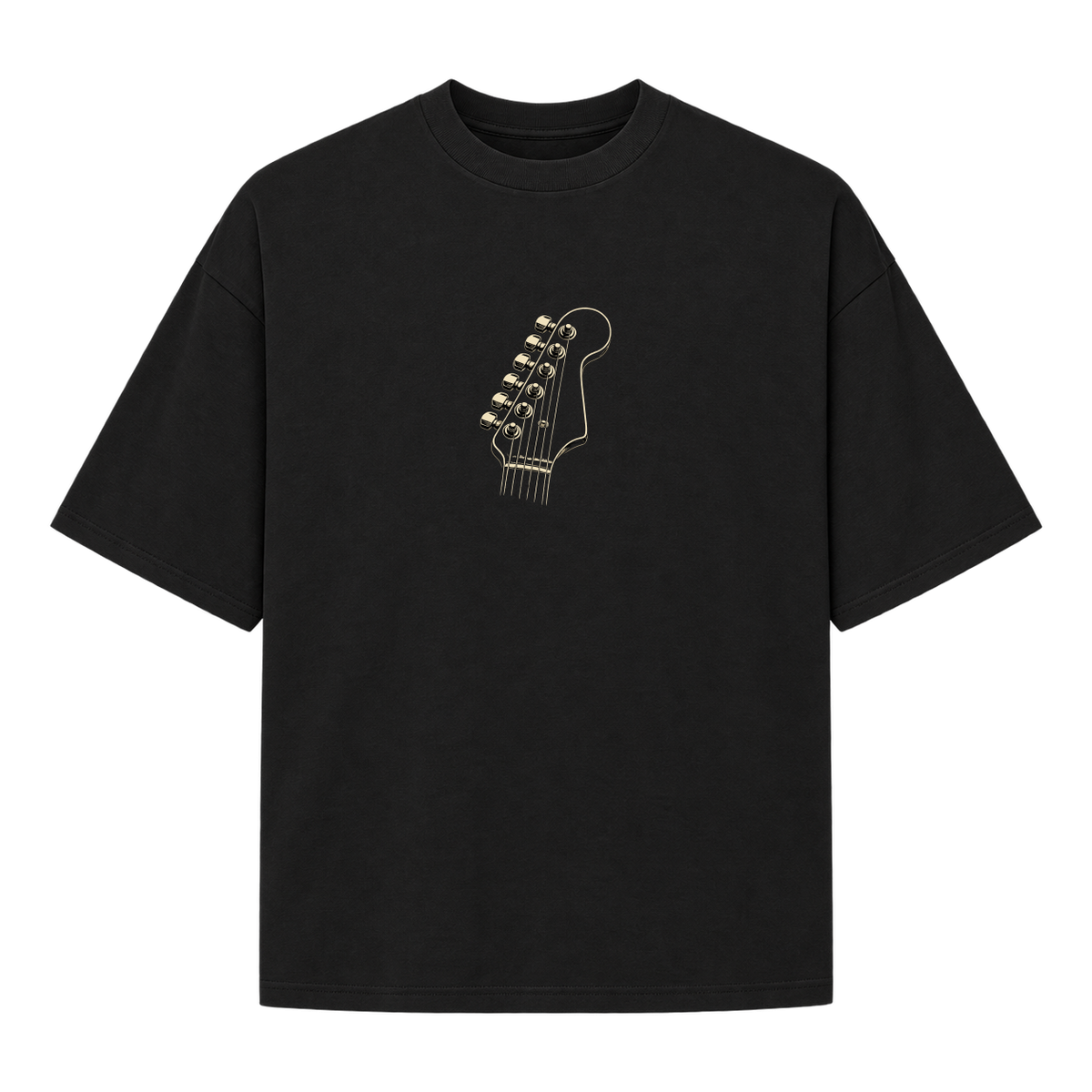 "Produto #004 de headstock strato" Camiseta Oversized Suedine 220g