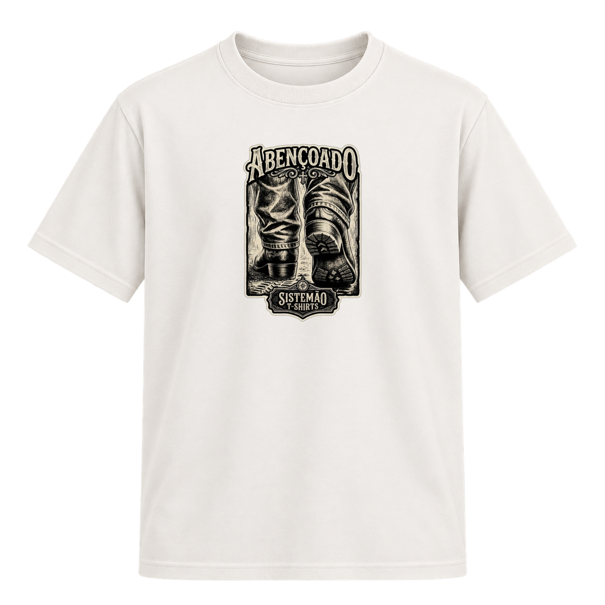 "Estampa/ABENÇOADO" Camiseta Regular Suedine