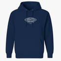 Moletom com estampa frontal de logotipo oval com texto "OWNERS CLUB", "POWERED BY FOUNDERS" e "just drift", rodeado por um design geométrico.