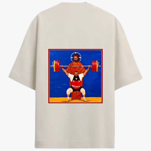 "Camiseta Oversized Premium Jesus Sustenta Sua Força" Camiseta Oversized Premium