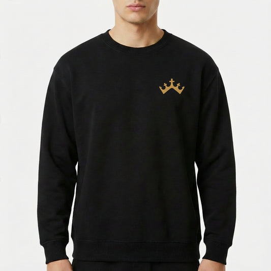 "Moletom Sem Capuz Preto/Branco AUREUM" Blusão Moletom