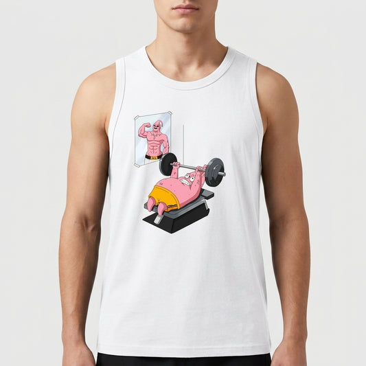 "Projeto Shape vs Realidade - Camiseta Humor Fitness | Patrick + Majin Buu" Regata Básica