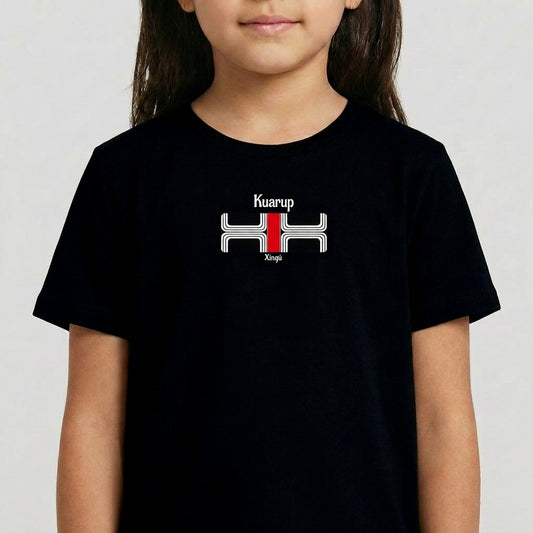 "Camiseta preta infantil kuarup" Camiseta infantil 4 a 9 anos
