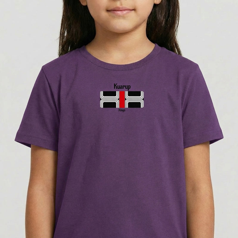 "Camiseta roxa kuarup" Camiseta infantil 4 a 9 anos