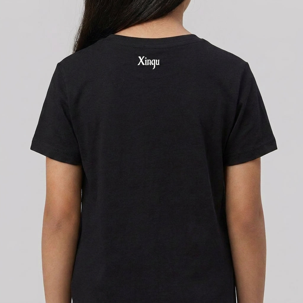 "Camiseta preta infantil kuarup" Camiseta infantil 4 a 9 anos