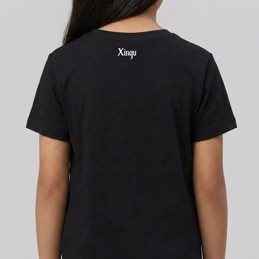 "Camiseta preta infantil kuarup" Camiseta infantil 4 a 9 anos