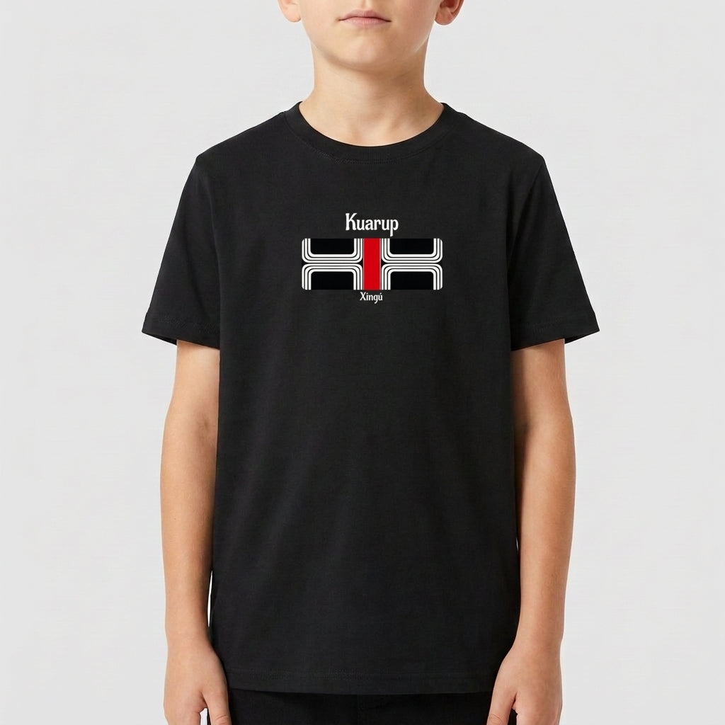 "Camiseta preta infantil kuarup" Camiseta infantil 4 a 9 anos