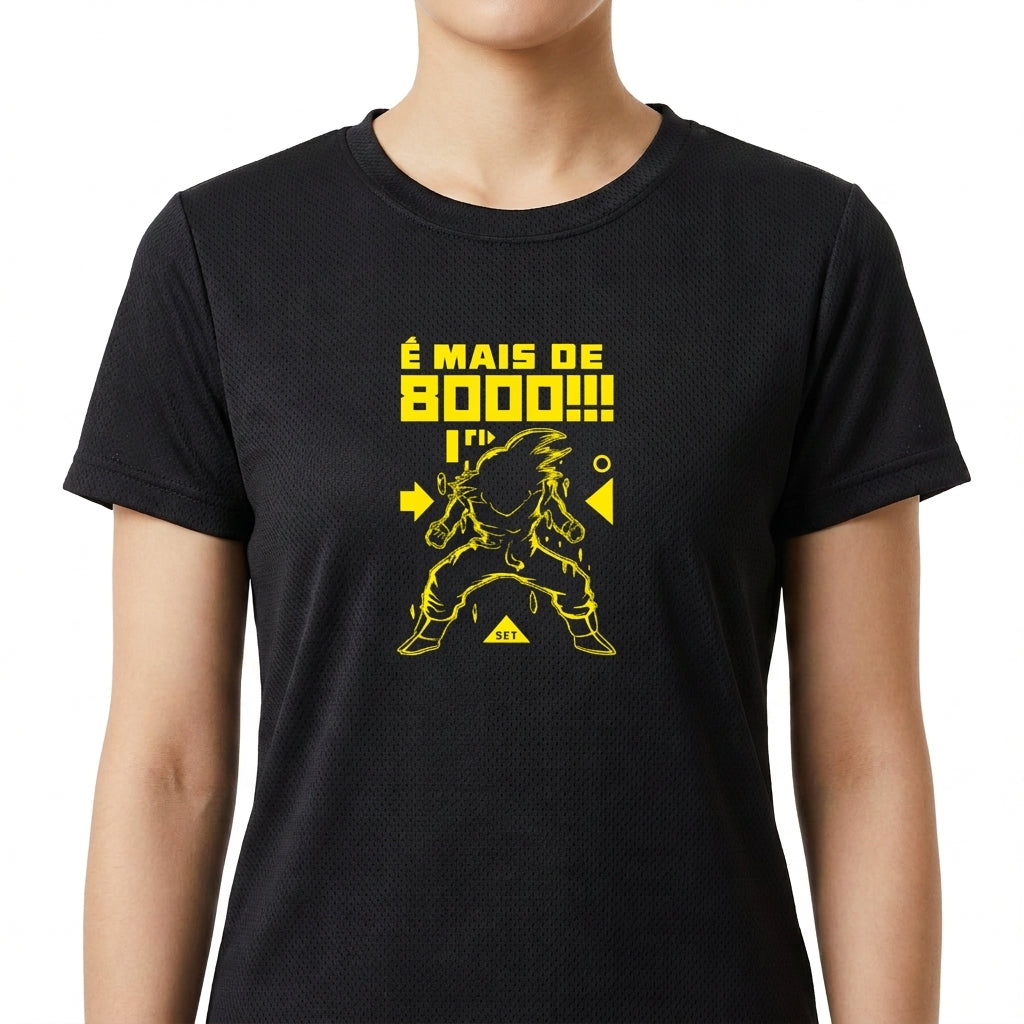"É mais de 8000! Ki do Goku Dragon Ball - Camiseta Premium Unissex Base" Camiseta Regular Poliamida UV