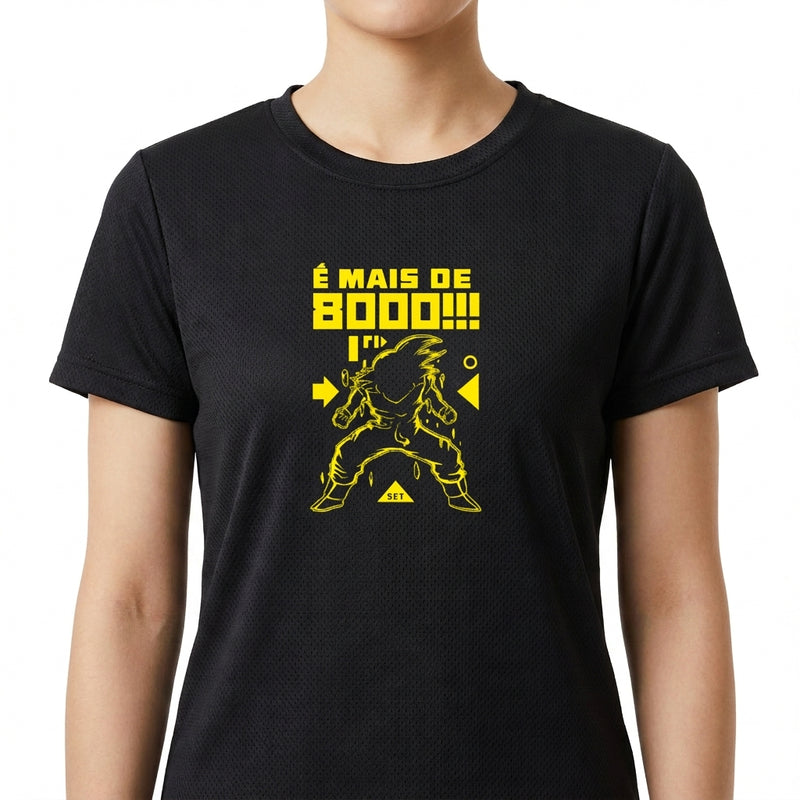 "É mais de 8000! Ki do Goku Dragon Ball - Camiseta Premium Unissex Base" Camiseta Regular Poliamida UV