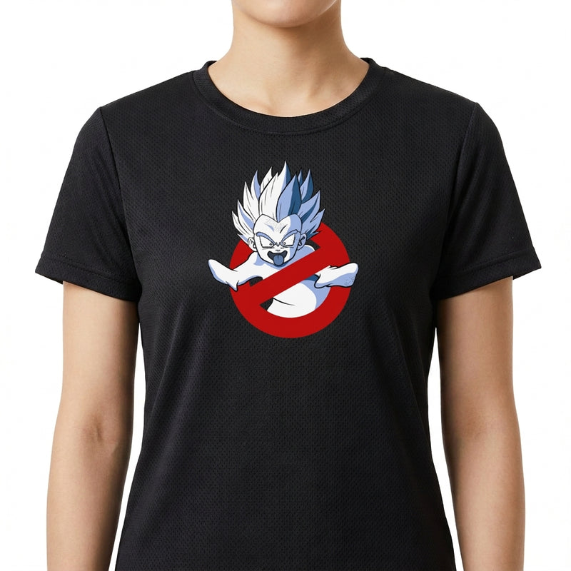 "Gotenks Caça Fantasmas Dragon Ball - Camiseta DryFit Premium Unissex" Camiseta Regular Poliamida UV