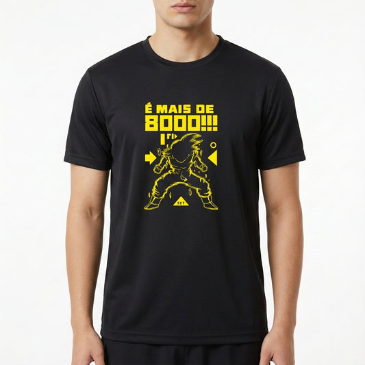 "É Mais de 8000! Goku Medidor de Ki Dragon Ball - Camiseta DryFit Premium Unissex" Camiseta Regular Poliamida UV