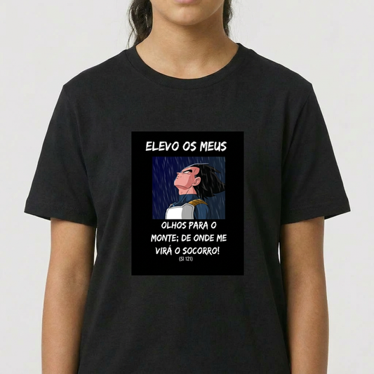 "Vegeta onde me virá socorro juvenil" Camiseta Juvenil 10 a 16 anos
