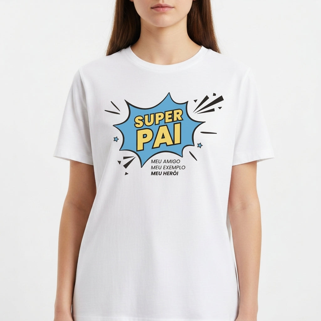 "Camiseta Básica Super Pai" Camiseta Básica Unissex