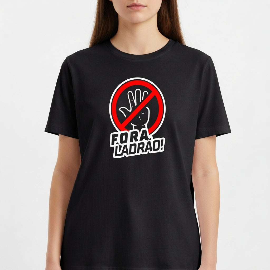"Camiseta Unissex | Fora Ladão" Camiseta Básica Unissex