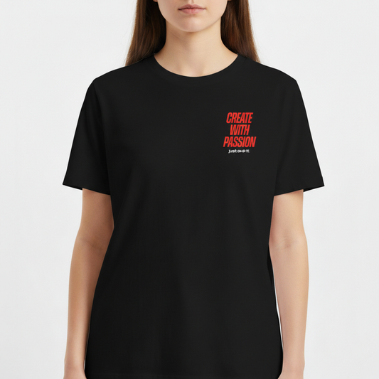 "REGULAR // CREATE WITH PASSION" Camiseta Básica Unissex