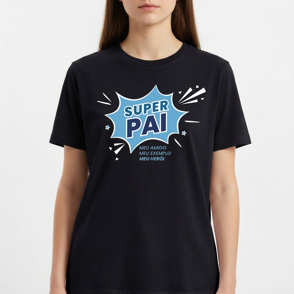 "Camiseta Básica Super Pai" Camiseta Básica Unissex