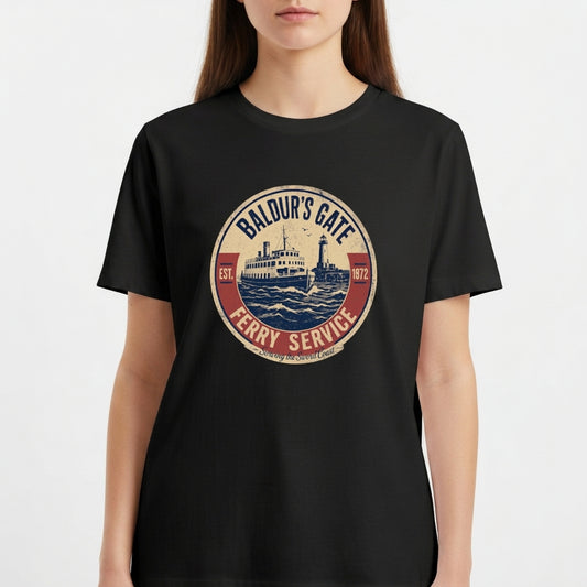 "Varsity Vanity - Baldur's Gate Ferry Service (T-shirt Classic)" Camiseta Básica Unissex