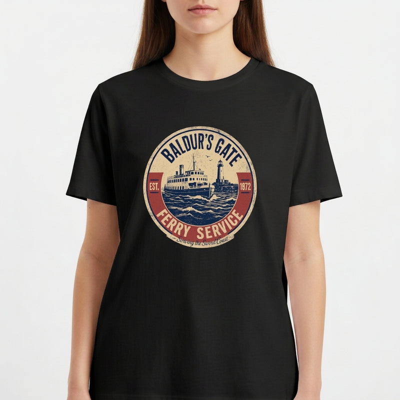 "Varsity Vanity - Baldur's Gate Ferry Service (T-shirt Classic)" Camiseta Básica Unissex